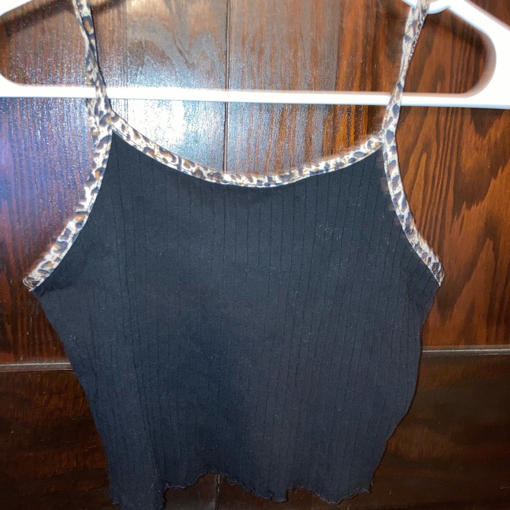 womens leopard print cami cropped tank top
